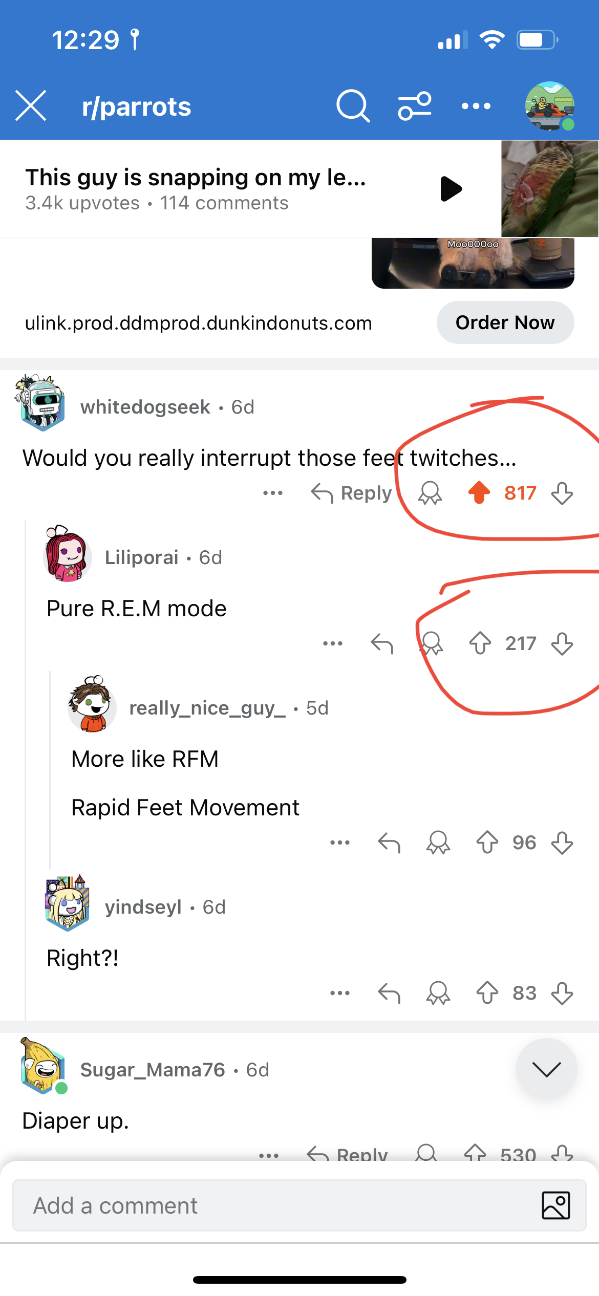 A single comment received over 800 upvotes on Reddit